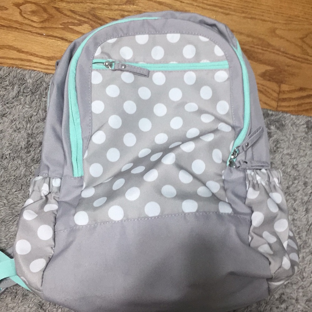 Polk dot  teal backpack